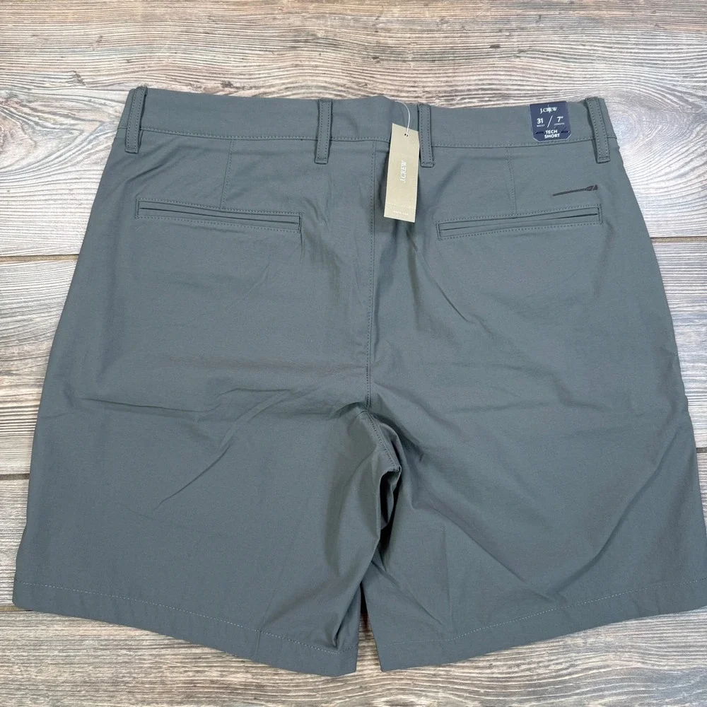 J.Crew Mens Size 31 Tech Short Grey Green 7" Inseam Water Resistant UPF 50+ New - Picture 7 of 9